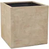 VIVANNO Pflanzkübel Fiberglas BLOCK Würfel, Streifenbeige Produktbild-Vorschau 1