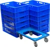 12 Stück E1-Kasten blau + 1 Transportroller Typ C blau Produktbild-Vorschau 1