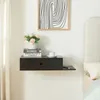 Wandregal 'Stor' mit Schublade 65x30x15 cm Schwarz Produktbild-Vorschau 2