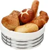 LifeStyle Brotkorb Ø23,5cm rund Metall Körbchen Stoff Beige Produktbild-Vorschau 1
