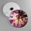 Wanduhr - Rund - Glasuhr - Strand Meer Palme - 40x40cm - Produktbild-Vorschau 2