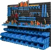A well-organized tool wall with various tools and storage bins. Náhled obrázku produktu