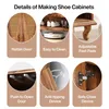 Collage of images detailing features of a shoe cabinet. Anteprima dell’immagine prodotto