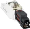 A close-up studio shot of a washing machine door lock switch. Voir les images du produit