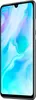 A side view of a Huawei P30 Lite smartphone with a colorful, abstract wallpaper on its screen. Produktbild-Vorschau