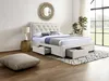 Bett mit Schubladen 160 × 200 cm - gepolstert - Beige - Produktbild-Vorschau 2
