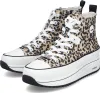 A pair of high-top sneakers with a leopard print pattern. Produktbild-Vorschau