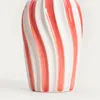 HOMLA AURELIA Vase mit gewelltem Deckel weiß-koralle Produktbild-Vorschau 3