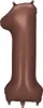 Balon foliowy Cyfra „1” - 86 cm, mocca, brązowy, satynowy Podgląd zdjęcia produktu 2