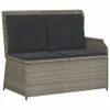 vidaXL 4-tlg. Garten-Lounge-Set mit Kissen Grau Poly Rattan Produktbild-Vorschau 4