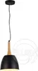 A black pendant lamp with a wooden accent hanging from a black cord. Anteprima dell’immagine prodotto