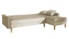 A cream-colored sectional sofa with a chaise lounge, shown in an open, unfolded state, on a white background. Produktbild-Vorschau