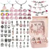 A collection of jewelry-making supplies, including beads, charms, and a jewelry box, laid out on a white background. Produktbild-Vorschau