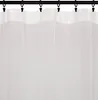 A white curtain hanging from a black rod with clips. Podgląd zdjęcia produktu