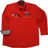 Tobeni Marken Herrenhemd mit Langarm Casual-Style Rot Produktbild-Vorschau