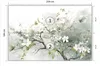Muralo Vlies Fototapete KIRSCHBLÜTEN Blätter Natur Aquarell Produktbild-Vorschau 2
