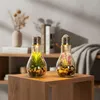 2er Set Sukkulenten Glühbirne Glas je B x H 8 x 19cm Deko Produktbild-Vorschau 3