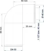 POLOPLAST POLO-KAL, Siphon-Anschlussknie, DN 50/32, 1 1/4", Produktbild-Vorschau 2