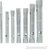 A set of silver-colored metal tube wrenches arranged in a row against a white background. Produktbild-Vorschau
