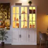 Merax Vitrine Hochschrank mit 6 Türen, Glasvitrine mit Produktbild-Vorschau 4