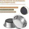 Hundenapf aus Edelstahl mit rutschfestem Silikonboden, 2er Produktbild-Vorschau 3