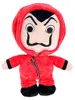 A plush toy of a character from the TV series Money Heist, wearing a red jumpsuit and mask. Voir les images du produit