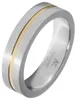 Akzent Damen-Partnerring aus Edelstahl, silber- /goldfarben Produktbild-Vorschau 1