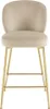Barhocker 2er-Set - Samt & Goldfarbenes Metall - Beige - Produktbild-Vorschau 1