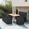 9-tlg. Garten-Essgruppe mit Kissen Schwarz Poly Rattan Produktbild-Vorschau 2