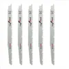 Five Bosch reciprocating saw blades are arranged vertically against a white background. Voir les images du produit