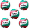 Five volleyballs arranged in a cluster on a white background. Produktbild-Vorschau