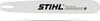A Stihl chainsaw bar on a white background. Produktbild-Vorschau