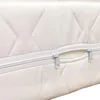Close-up of a white quilted mattress cover with a zipper partially open. Produktbild-Vorschau