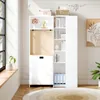 Merax Klappbarer Schreibtisch mit Regal, 2-in-1 Bücherregal Produktbild-Vorschau 3