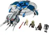 A LEGO Star Wars Droid Gunship set with minifigures and accessories, displayed on a white background. Podgląd zdjęcia produktu