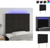 vidaXL LED Kopfteil Schwarz 100x5x118/128 cm Stoff -  Kopf- Produktbild-Vorschau 1