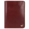 A brown leather wallet is shown flat against a white background. Produktbild-Vorschau