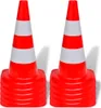 vidaXL Verkeersconus, 10 stuks, reflecterend, rood en wit, Productafbeelding-voorbeeld 1