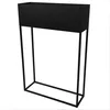 A black metal planter box on a stand, isolated on a white background. Náhled obrázku produktu