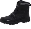 A black winter boot with fur lining and velcro straps. Náhled obrázku produktu