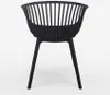 A black chair with a slatted back and seat, shown from the front. Produktbild-Vorschau