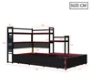 Gaming Bettgestell mit LED, USB, 3 Schubladen, Schwarz, Produktbild-Vorschau 6