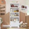 Bücherregal 5 Ebenen - Landhaus Bücherregal mit Schrank - 2 Produktbild-Vorschau 5
