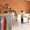 Relaxdays Wandgarderobe Holz, ausziehbare Garderobenleiste, Produktbild-Vorschau 3