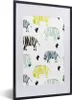 MuchoWow® MuchoWow® Gerahmtes Poster Zebra - Kaktus - Weiß Produktbild-Vorschau 1