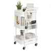 A white rolling cart filled with office and craft supplies, set against a white background. Náhľad obrázku produktu