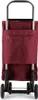 A burgundy shopping trolley with four wheels is shown from the front. Voir les images du produit