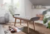 FineBuy Sitzbank Stoff / Massivholz Bank Grau 125x51x38 cm Produktbild-Vorschau 2
