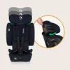 A child car seat with an inset showing how to adjust the headrest. Produktbild-Vorschau