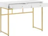 BELIANI Schreibtisch Weiß /Gold aus MDF-Platte Produktbild-Vorschau 5